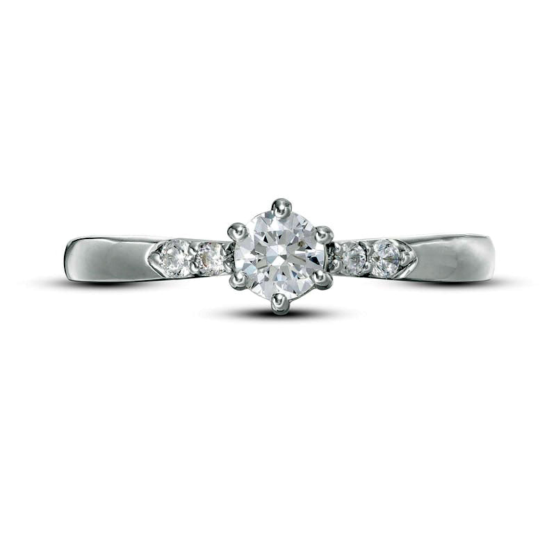 0.33 CT. T.W. Natural Diamond Engagement Ring in Solid 10K White Gold