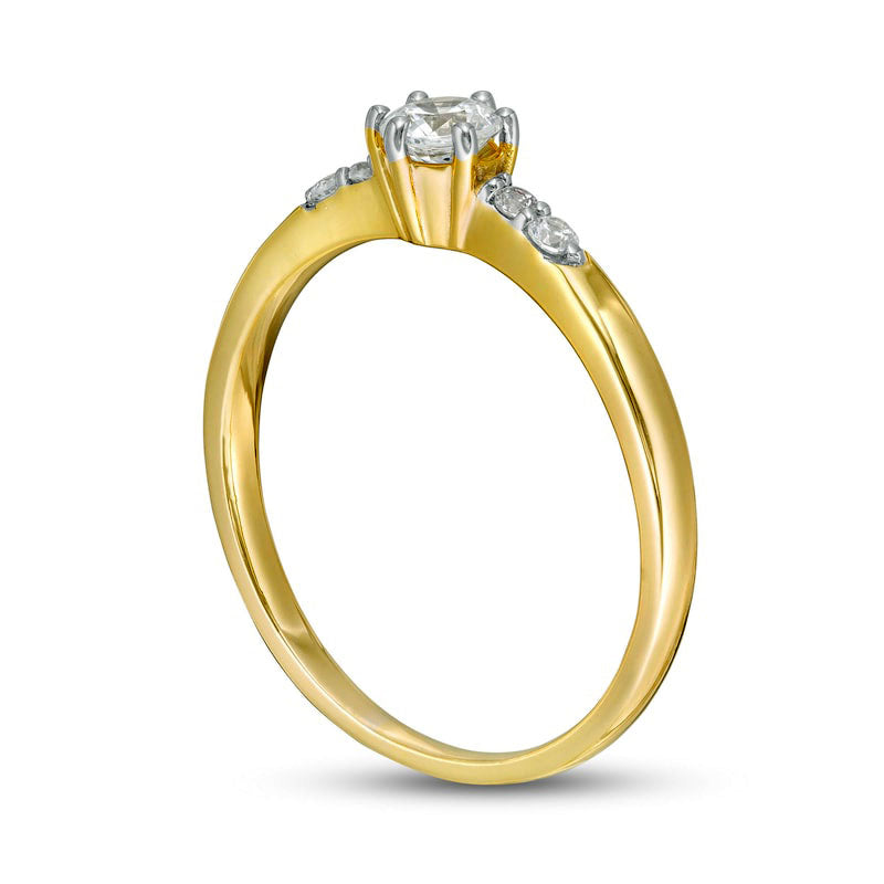 0.33 CT. T.W. Natural Diamond Engagement Ring in Solid 10K Yellow Gold