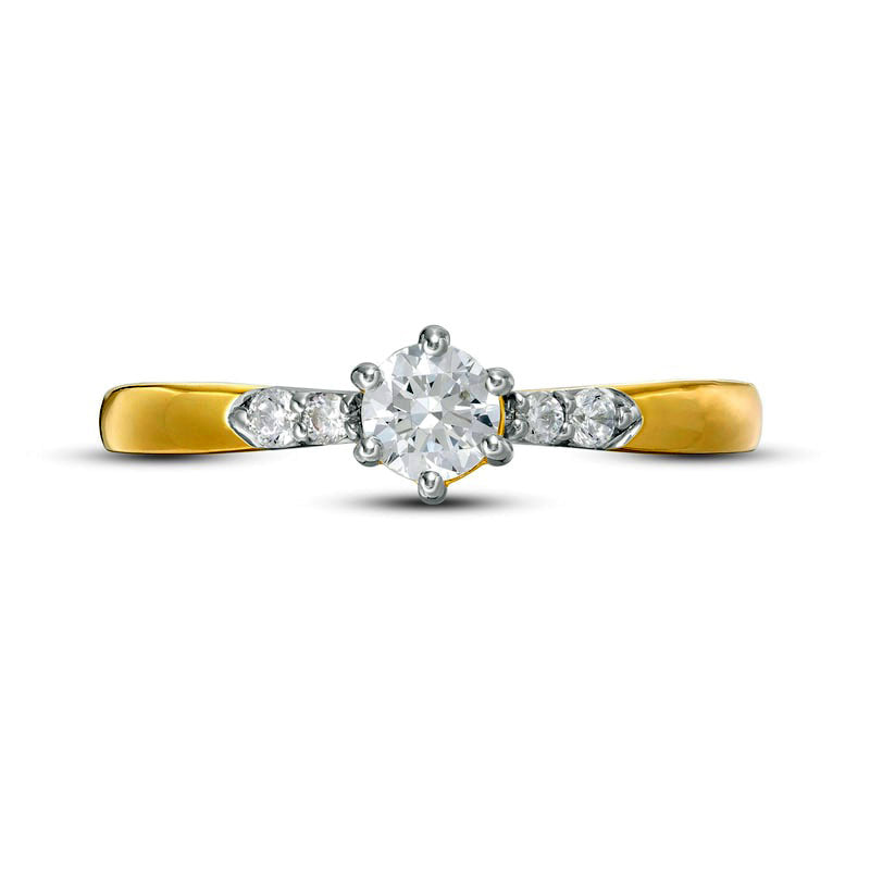 0.33 CT. T.W. Natural Diamond Engagement Ring in Solid 10K Yellow Gold