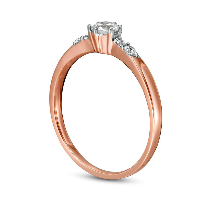 0.33 CT. T.W. Natural Diamond Engagement Ring in Solid 10K Rose Gold