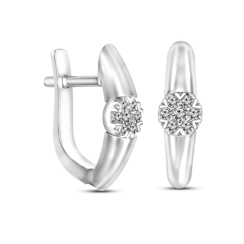 0.2 CT. T.W. Composite Diamond Hoop Earrings in 10K White Gold