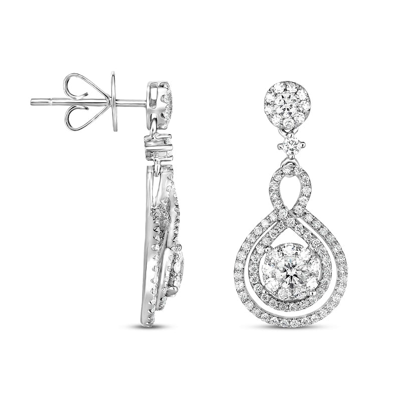 1 CT. T.W. Diamond Frame Infinity Drop Earrings in 10K White Gold