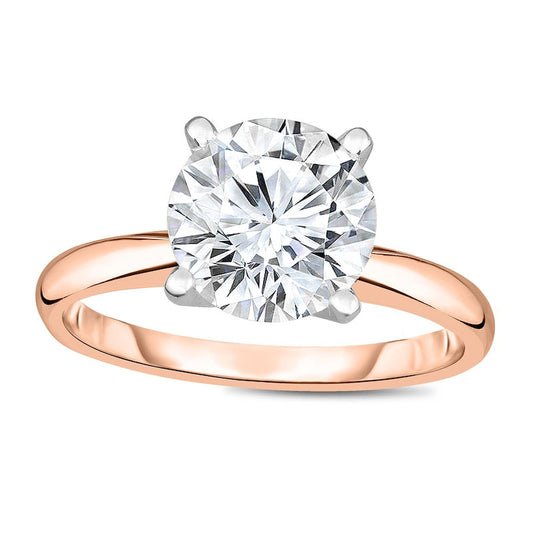 2.5 CT. Natural Clarity Enhanced Diamond Solitaire Engagement Ring in Solid 14K Rose Gold (I/I2)