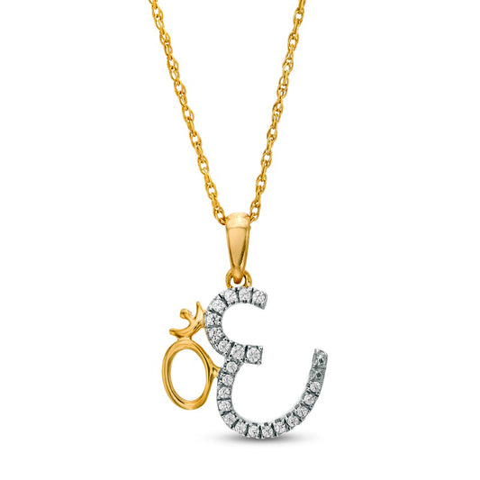 0.1 CT. T.W. Natural Diamond Om Symbol Pendant in 10K Yellow Gold