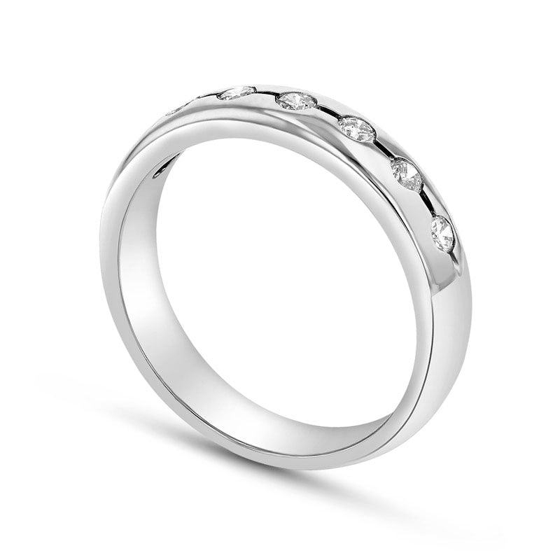 0.33 CT. T.W. Natural Diamond Wedding Band in Solid 14K White Gold (H/SI2)