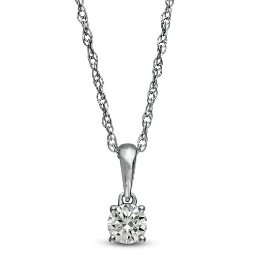 0.25 CT. Natural Clarity Enhanced Solitaire Pendant in 10K White Gold