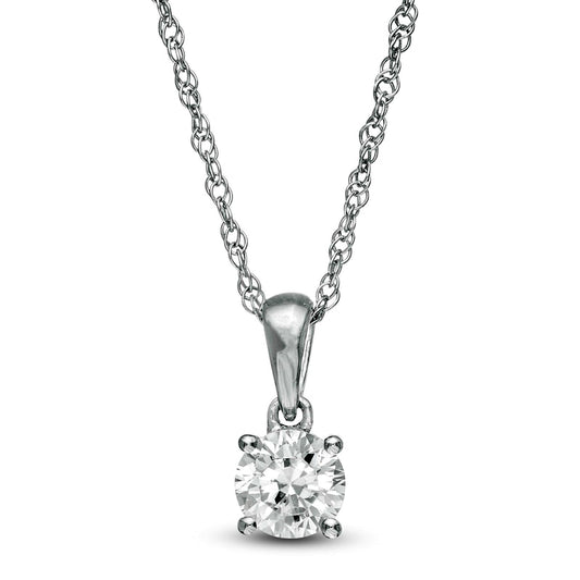 0.5 CT. Natural Clarity Enhanced Solitaire Pendant in 10K White Gold