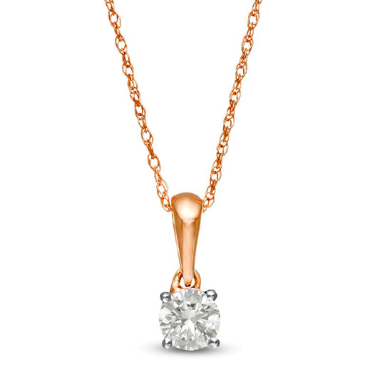 0.25 CT. Natural Clarity Enhanced Solitaire Pendant in 10K Rose Gold