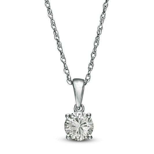 0.75 CT. Natural Clarity Enhanced Solitaire Pendant in 10K White Gold