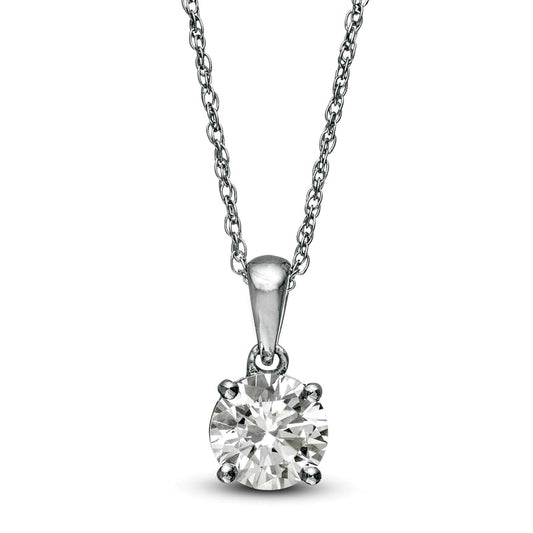 1 CT. Natural Clarity Enhanced Solitaire Pendant in 10K White Gold