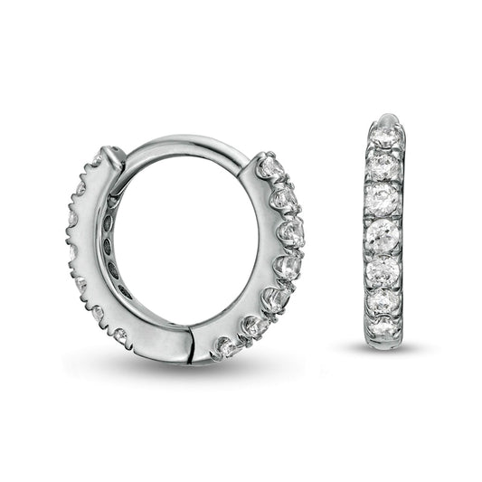 0.25 CT. T.W. Diamond Hoop Earrings in 10K White Gold