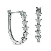 0.2 CT. T.W. Diamond Linear Triangle Hoop Earrings in Sterling Silver