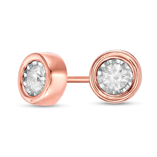 0.25 CT. T.W. Diamond Solitaire Stud Earrings in 14K Rose Gold