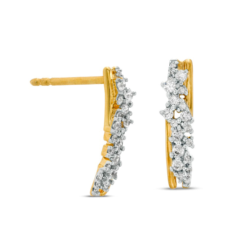 0.25 CT. T.W. Diamond Linear Scatter Drop Earrings in 10K Gold