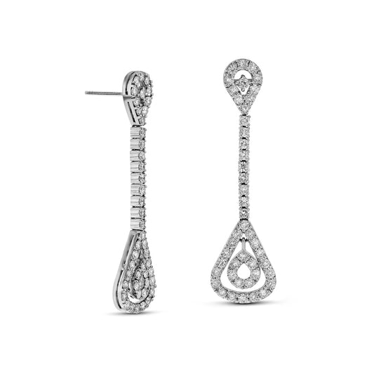 2.5 CT. T.W. Diamond Pendulum Teardrop Earrings in 14K White Gold (I/I1)