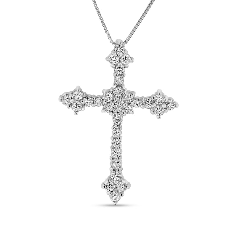 0.75 CT. T.W. Composite Natural Diamond Cross Pendant in 14K White Gold (I/I1)