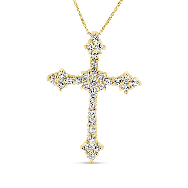 0.75 CT. T.W. Composite Natural Diamond Cross Pendant in 14K Gold (I//I1)