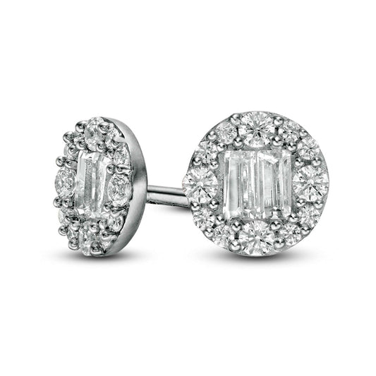 0.2 CT. T.W. Diamond Frame Stud Earrings in 10K White Gold