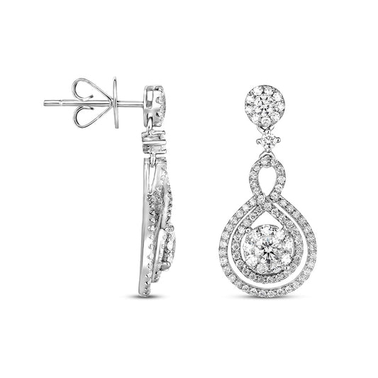 1.2 CT. T.W. Diamond Infinity-Style Drop Earrings in 10K White Gold