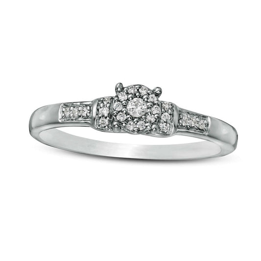 0.10 CT. T.W. Composite Natural Diamond Collar Promise Ring in Solid 10K White Gold