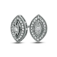 0.2 CT. T.W. Diamond Marquise Frame Stud Earrings in Sterling Silver