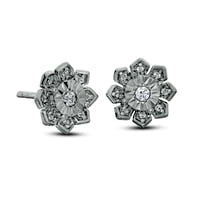 0.17 CT. T.W. Diamond Flower Stud Earrings in Sterling Silver