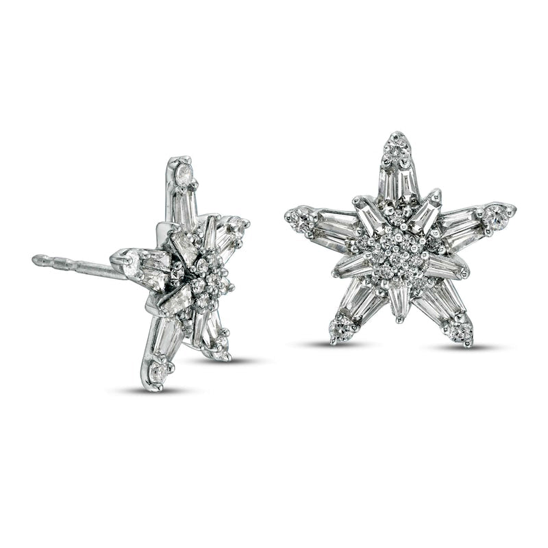 0.88 CT. T.W. Composite Diamond Star Stud Earrings in 10K White Gold