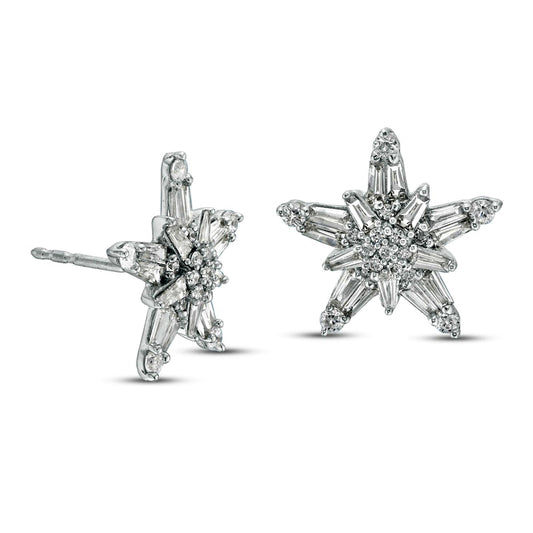 0.88 CT. T.W. Composite Diamond Star Stud Earrings in 10K White Gold