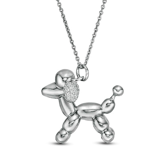 0.05 CT. T.W. Natural Diamond Balloon Poodle Pendant in Sterling Silver