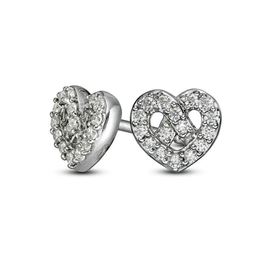 0.2 CT. T.W. Diamond Heart Stud Earrings in Sterling Silver