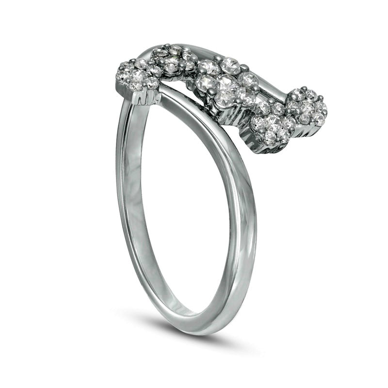 0.33 CT. T.W. Composite Natural Diamond Five Stone Bypass Ring in Solid 10K White Gold