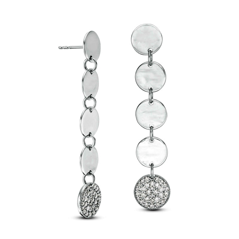 0.38 CT. T.W. Diamond Disc Dangle Drop Earrings in 10K White Gold