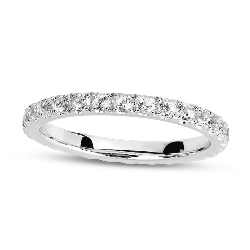 White Topaz Eternity Band in Sterling Silver