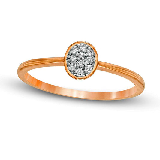 0.07 CT. T.W. Composite Natural Diamond Oval Promise Ring in Solid 10K Rose Gold