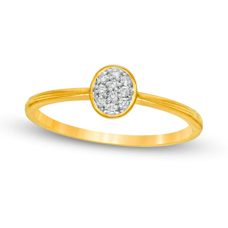 0.07 CT. T.W. Composite Natural Diamond Oval Promise Ring in Solid 10K Yellow Gold