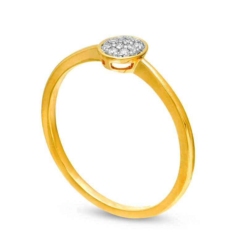 0.07 CT. T.W. Composite Natural Diamond Oval Promise Ring in Solid 10K Yellow Gold