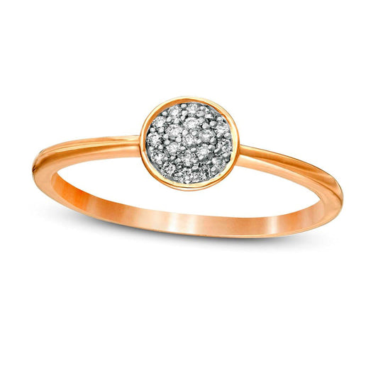 0.07 CT. T.W. Composite Natural Diamond Promise Ring in Solid 10K Rose Gold