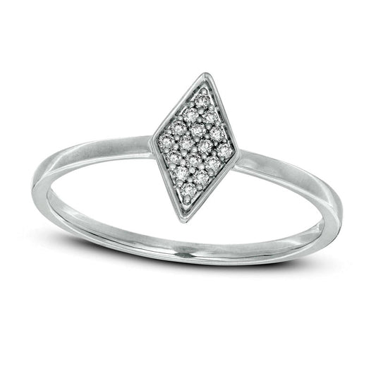 0.07 CT. T.W. Composite Natural Diamond Kite-Shaped Ring in Solid 10K White Gold