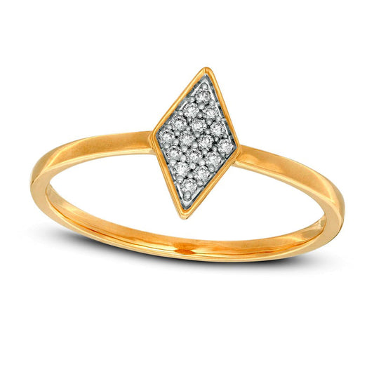 0.07 CT. T.W. Composite Natural Diamond Kite-Shaped Ring in Solid 10K Yellow Gold