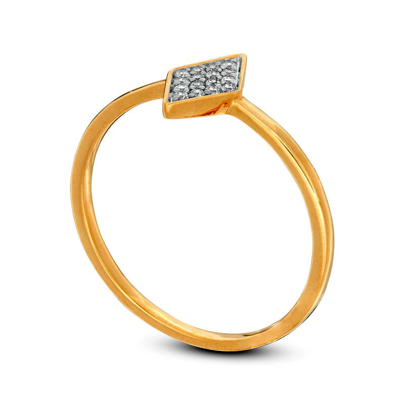 0.07 CT. T.W. Composite Natural Diamond Kite-Shaped Ring in Solid 10K Yellow Gold