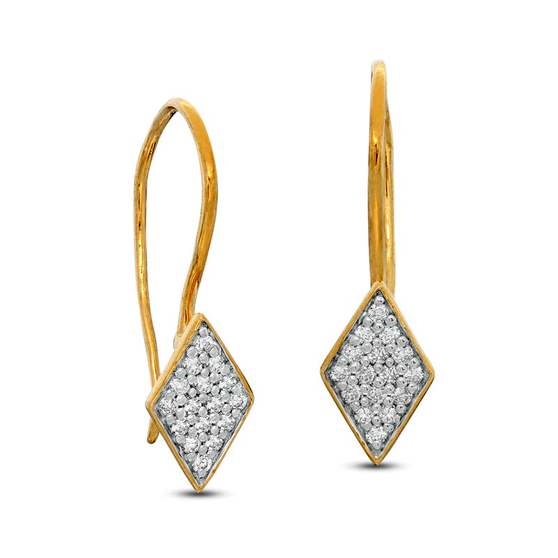 0.17 CT. T.W. Composite Diamond Kite-Shaped Drop Earrings in 10K Gold