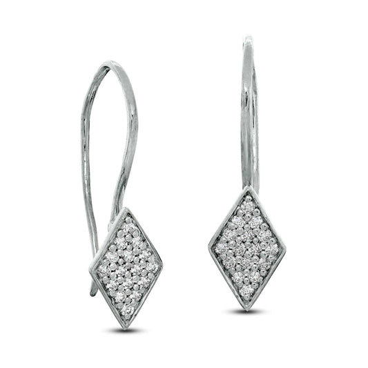 0.17 CT. T.W. Composite Diamond Kite-Shaped Drop Earrings in 10K White Gold