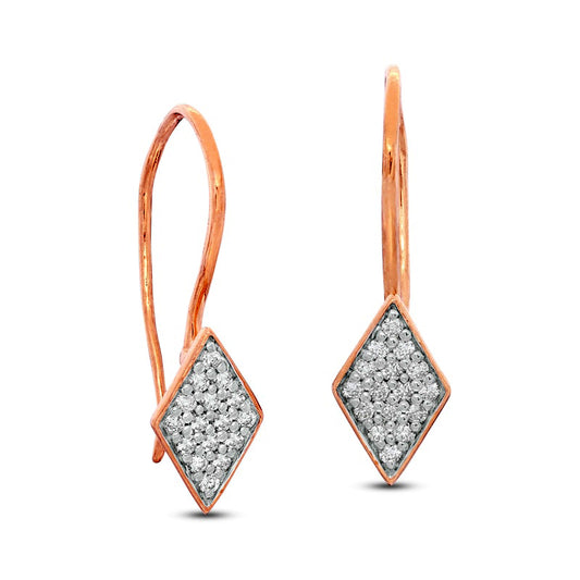 0.17 CT. T.W. Composite Diamond Kite-Shaped Drop Earrings in 10K Rose Gold