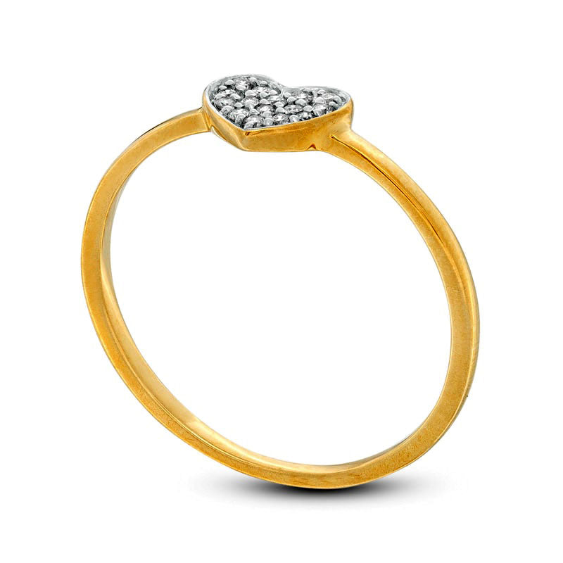 0.07 CT. T.W. Composite Natural Diamond Heart Ring in Solid 10K Yellow Gold