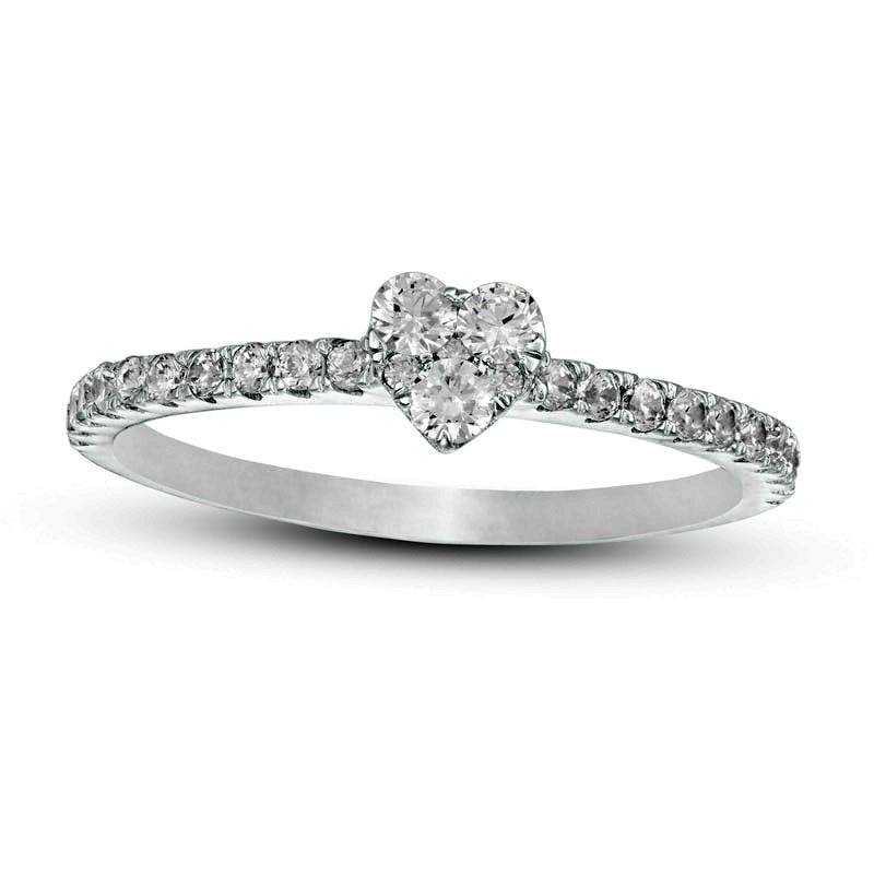 0.38 CT. T.W. Composite Heart Natural Diamond Engagement Ring in Solid 10K White Gold