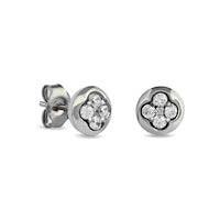 0.25 CT. T.W. Composite Diamond Clover Stud Earrings in Sterling Silver