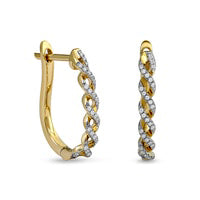 0.2 CT. T.W. Diamond Twist Hoop Earrings in Sterling Silver with 14K Gold Plate