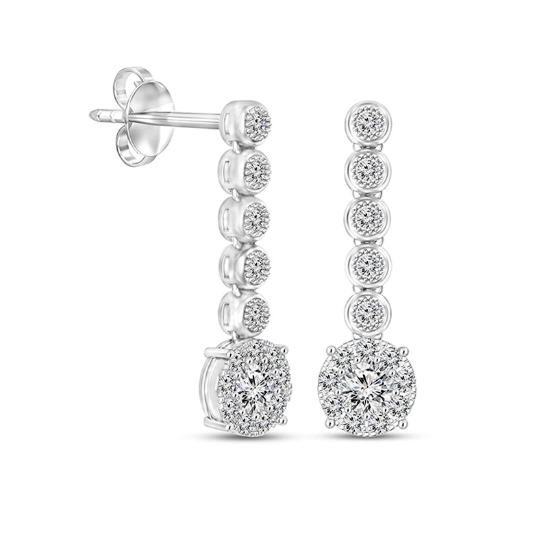 0.38 CT. T.W. Diamond Dangle Drop Earrings in 14K White Gold