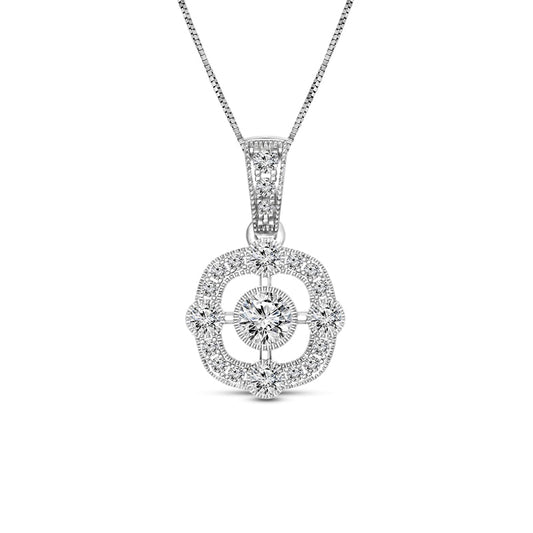 0.25 CT. T.W. Natural Diamond Antique Vintage-Style Art Deco Pendant in 10K White Gold