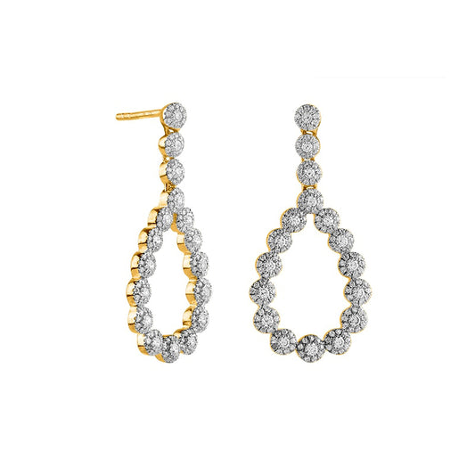 1 CT. T.W. Diamond Frame Teardrop Earrings in 10K Gold